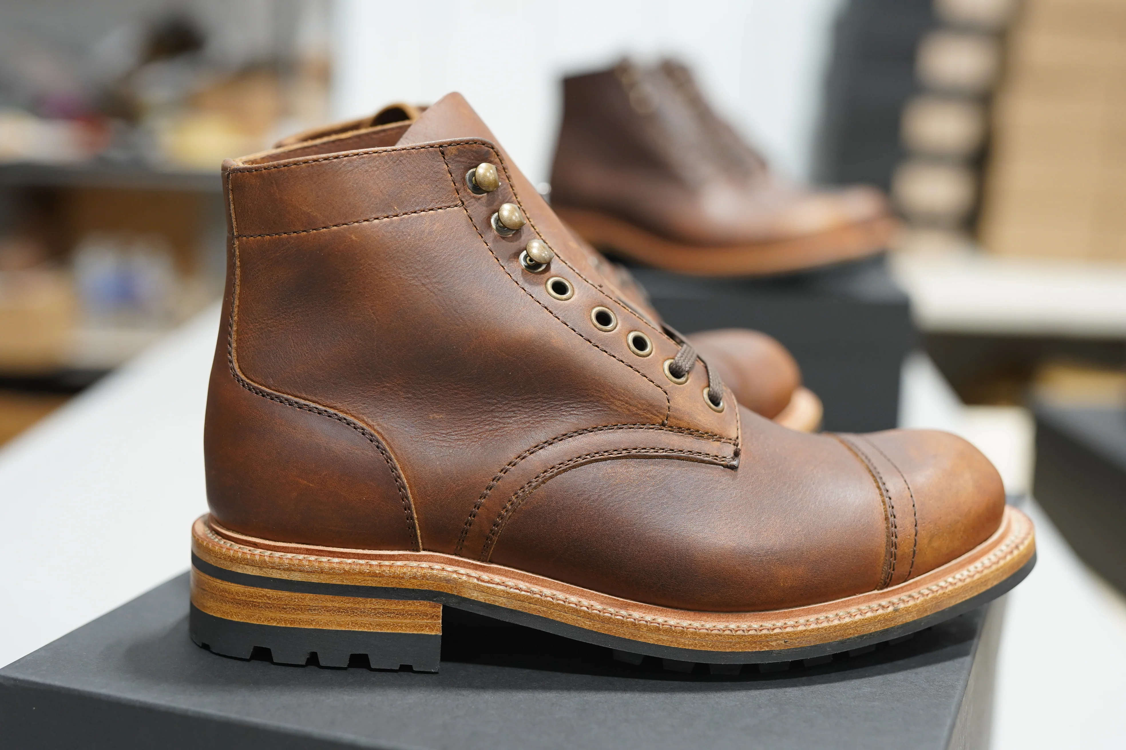 The Allegany Cap Toe - Tobacco Veg Tan (645) Factory Seconds - Image 15