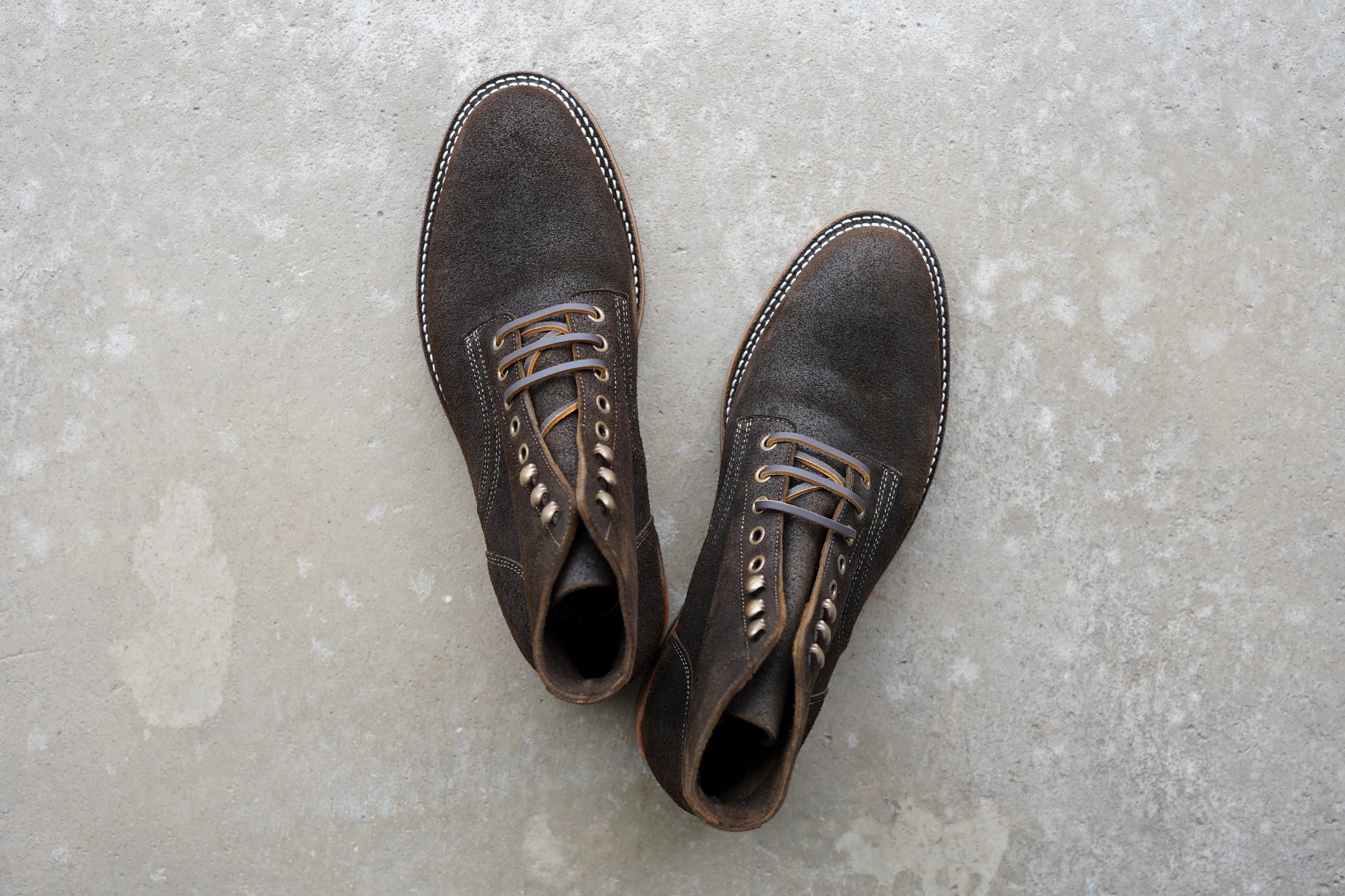 The Allen Stitchdown - Dark Olive Waxed Rough-out (618) - Image 4