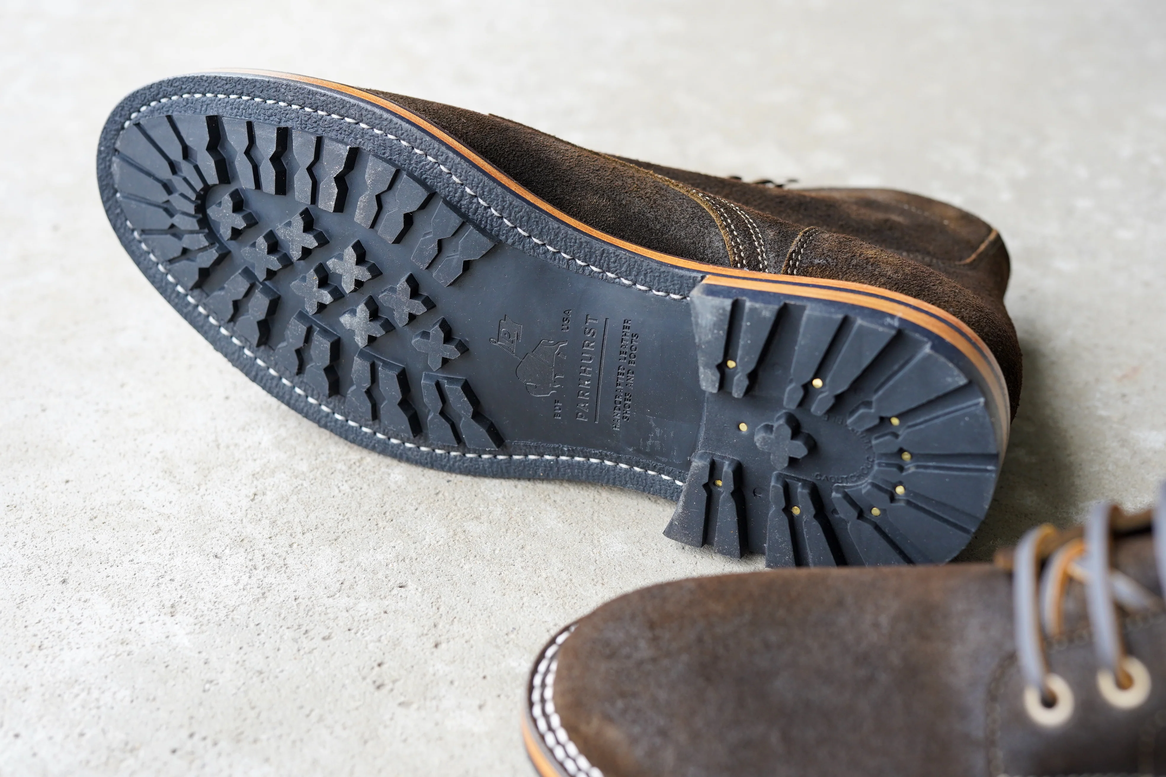 The Allen Stitchdown - Dark Olive Waxed Rough-out (618) - Image 9